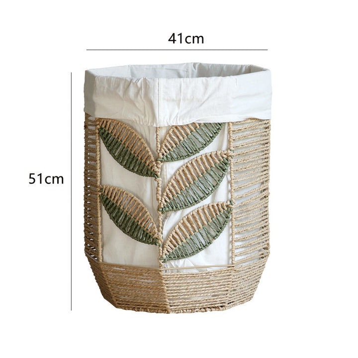 Rustic laundry basket with floral pattern Kalsten