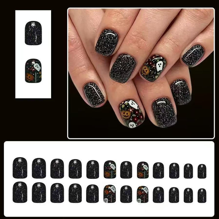Artificial nail set with Halloween motifs and glitter accents Kalsten