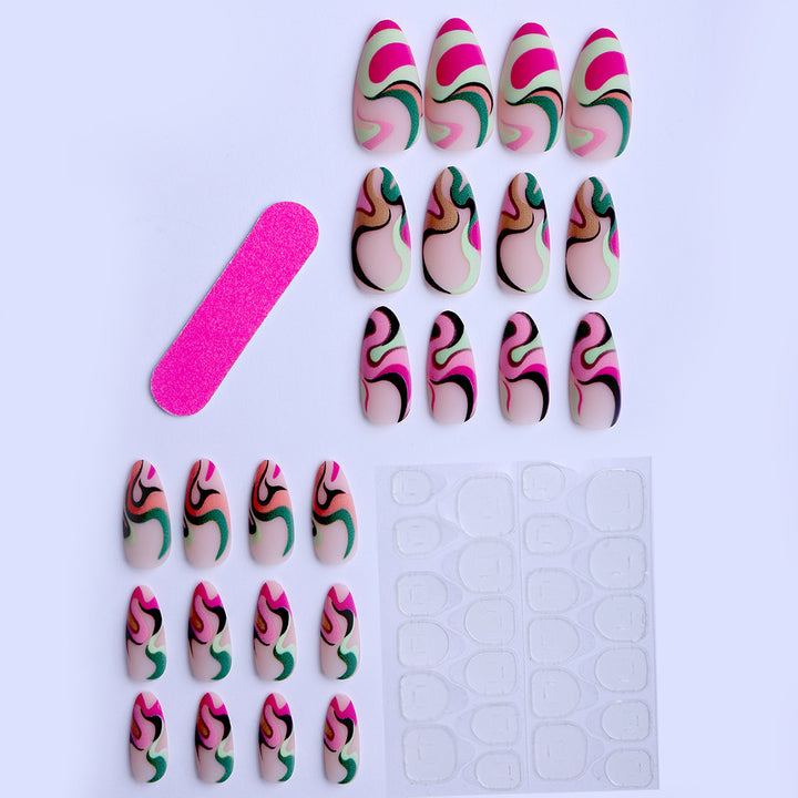 Artificial Nails in Modern Abstract Design Kalsten