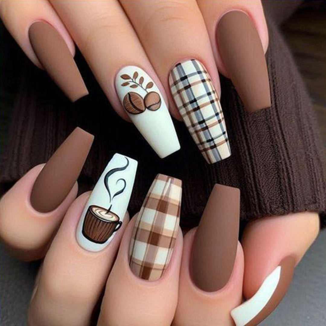 Creative Coffee-Themed Nail Art Set Kalsten
