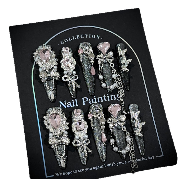 Glamorous Bejeweled Press-On Nail Set