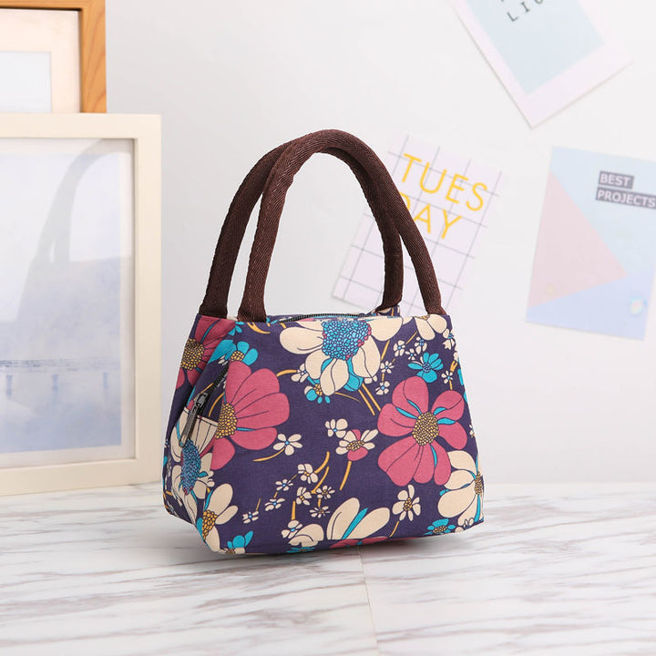 Floral Print Insulated Lunch Carrier Kalsten