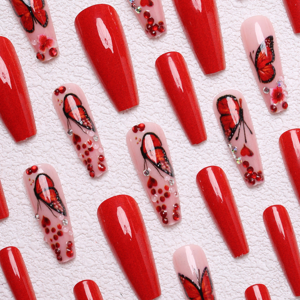 Artistic Butterfly-Embellished Press-On Nails Kalsten