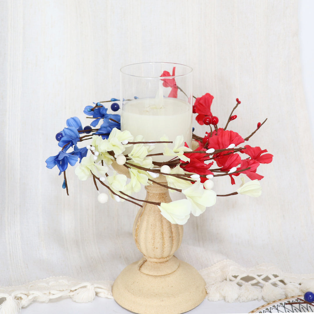Unisex handmade flower crown for wall and door made of artificial flowers on a wicker base Kalsten