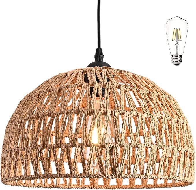 Boho-Chic Woven Pendant Light