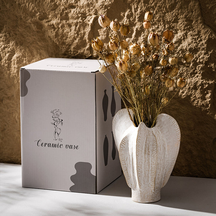 Sculptural Ceramic Leaf Shape Table Vase