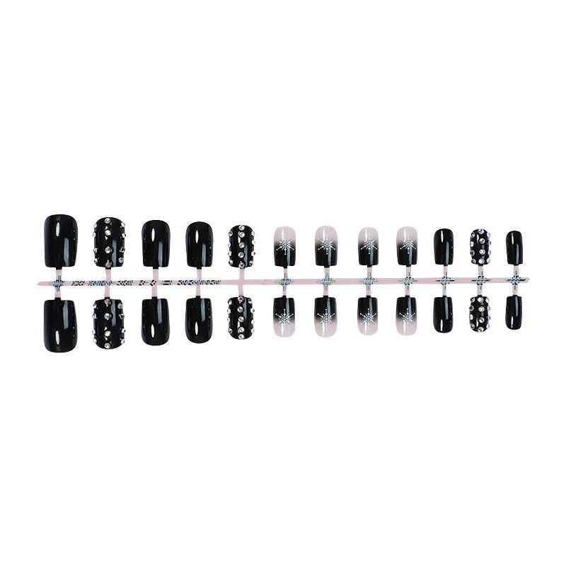 Glamorous artificial nail set with decorative rhinestone and star motifs Kalsten