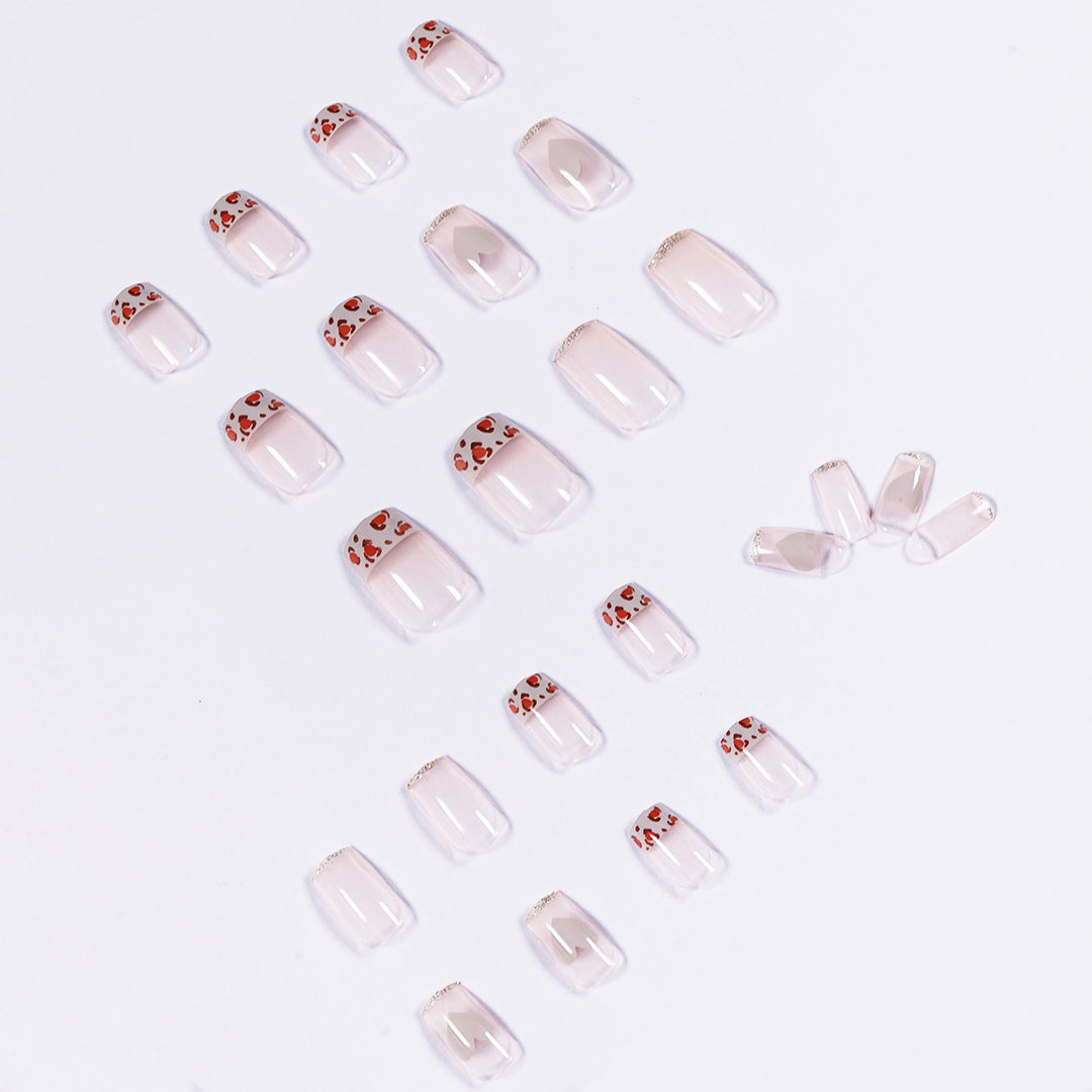 Artful Nail Extensions with Heart and Leopard Accents Kalsten