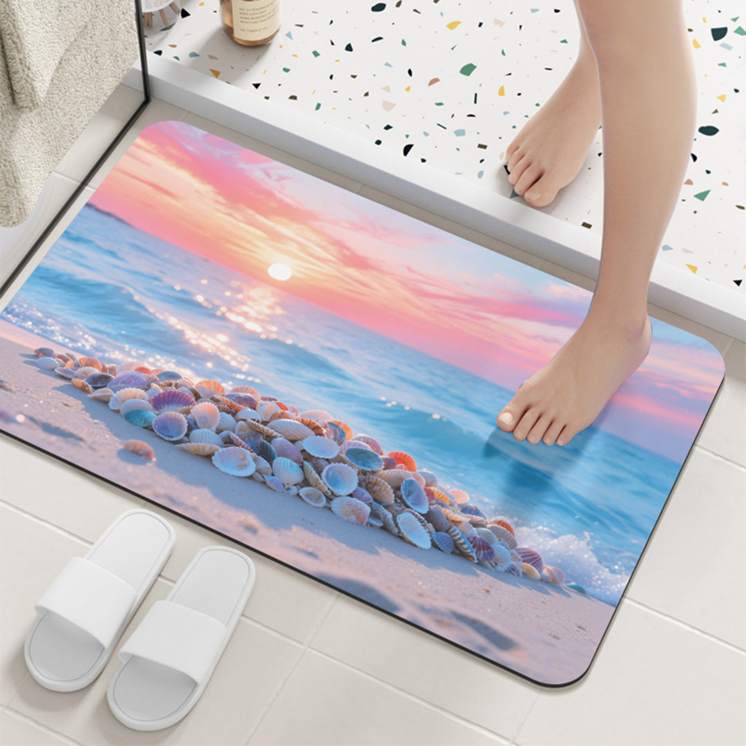 Coastal Ocean Theme Bath Mat