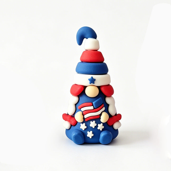 Unisex nan handcrafted decorative gnome set made of air-drying modeling clay with star and heart appliqué Kalsten