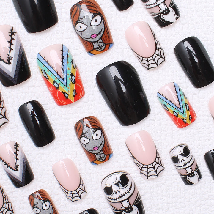 Artificial Nail Set with Creative Halloween Motifs and Playful 3D Designs Kalsten