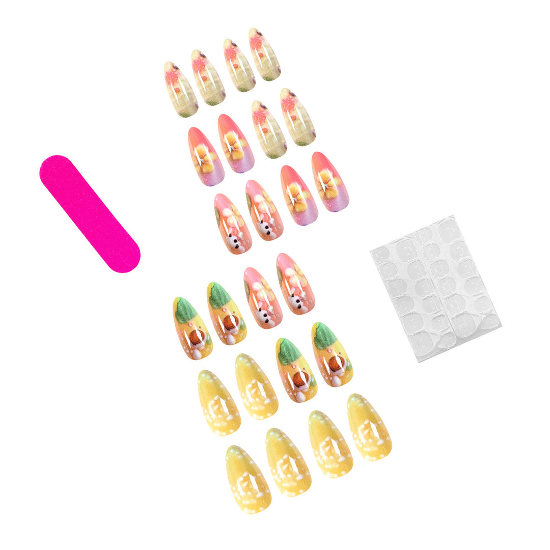 Exquisite nail art with colorful floral designs Kalsten