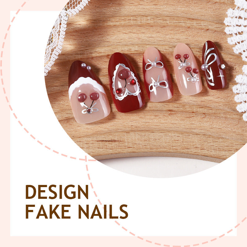 Festive Decorative Press-On Nail Set Kalsten