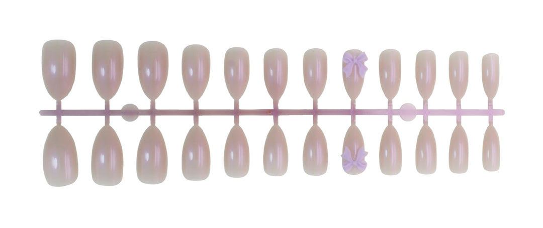 Artificial nail set with elegant bows and gentle design Kalsten