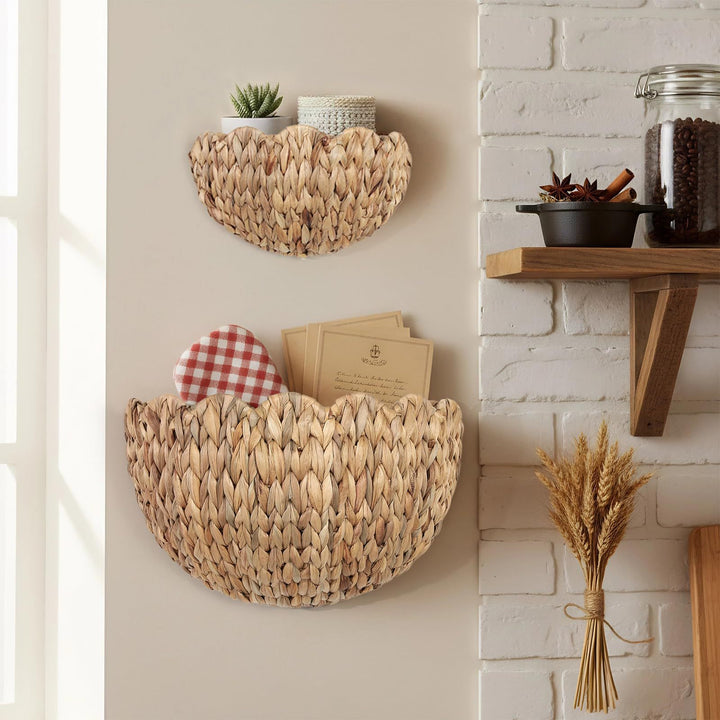 Handwoven decorative basket with wave pattern Kalsten