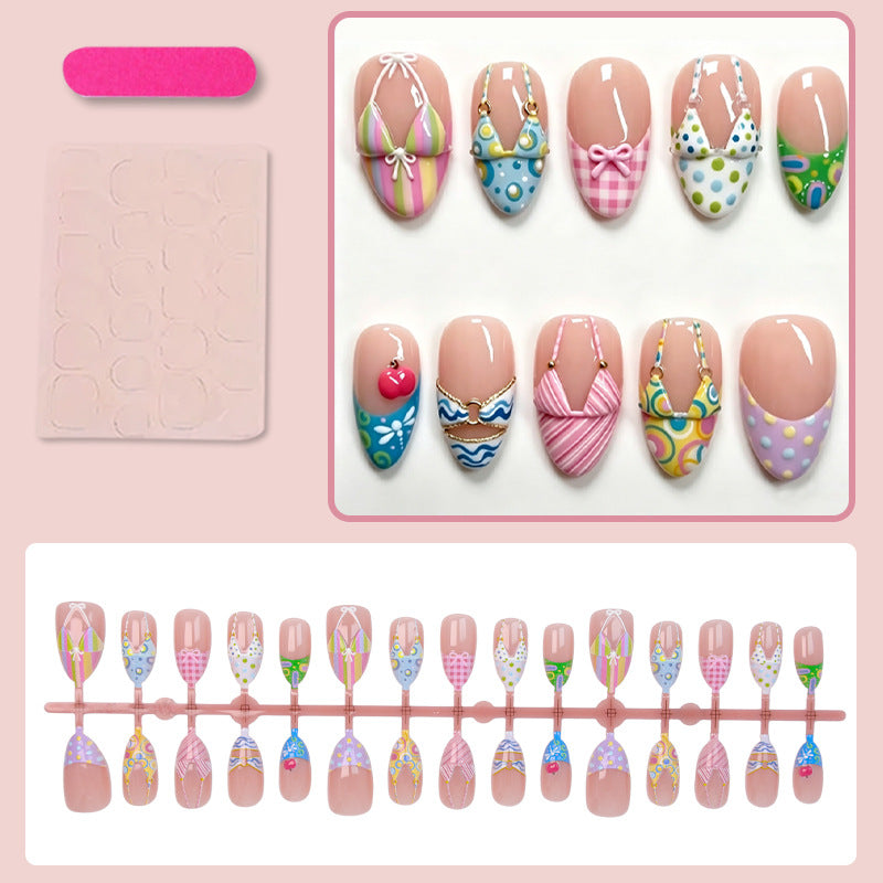 Acrylic nail set with summery bikini motifs Kalsten