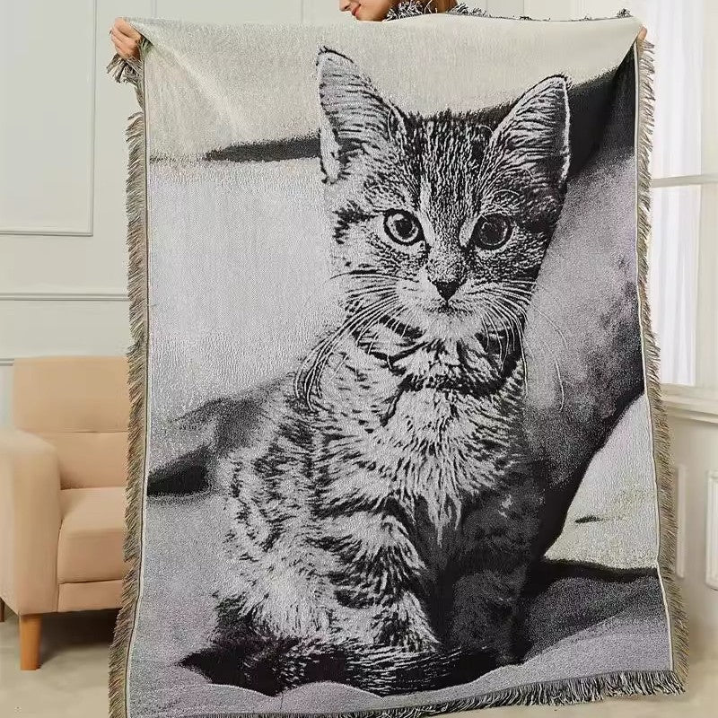 Cat-Themed Cozy Throw Blanket