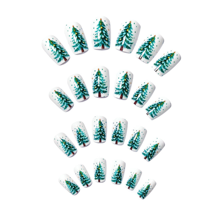 Artificial Nails In Festive Winter Forest Design Kalsten