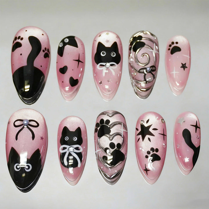 Nail art set with cat pattern Kalsten
