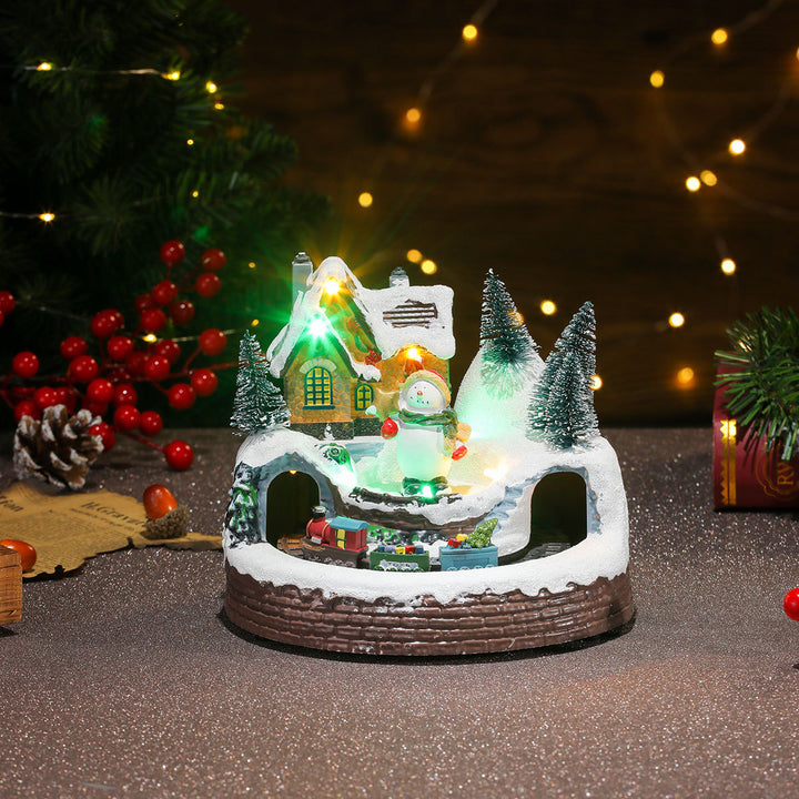 Illuminated Holiday Snow Globe Scene Kalsten