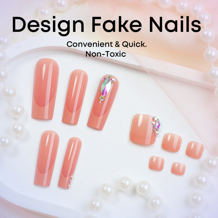 Artificial nail set with luxurious glitter accent Kalsten