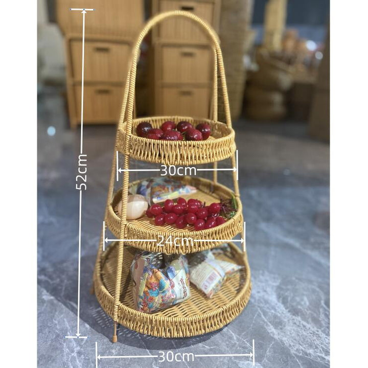 Multi-Tiered Wicker Fruit Stand Kalsten