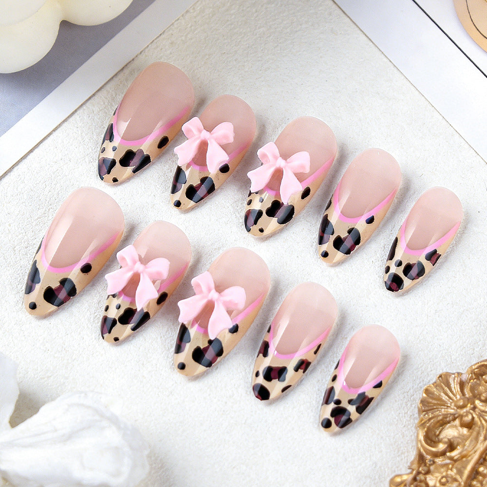 Decorative Gel Press-On Nails with Bow Accents Kalsten