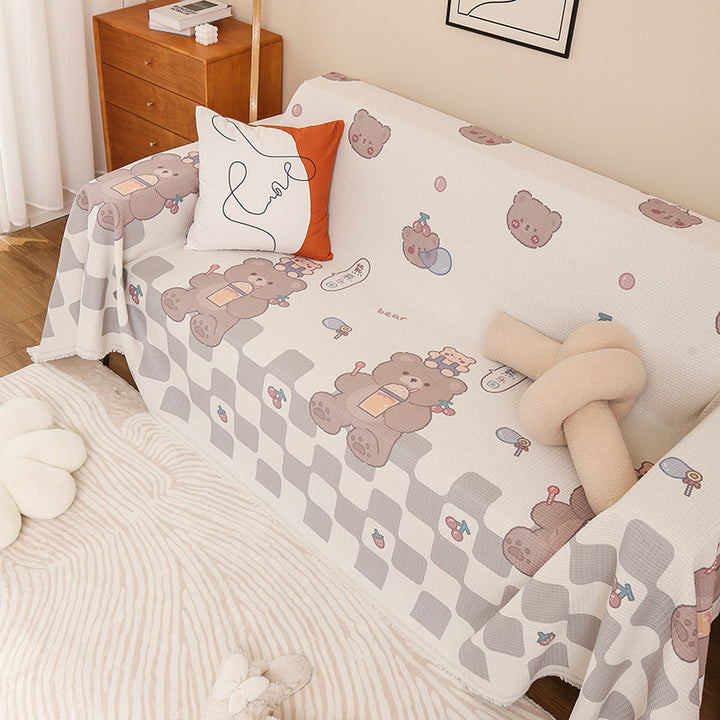 Soft Plush Bunny Pattern Throw Blanket