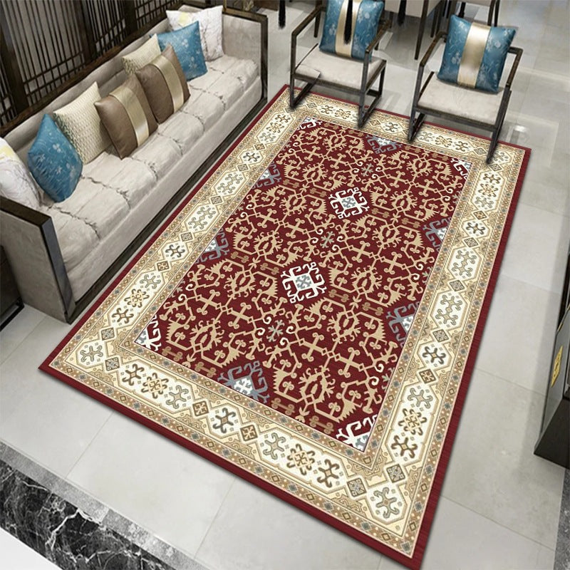 Vintage-inspired geometric pattern rug