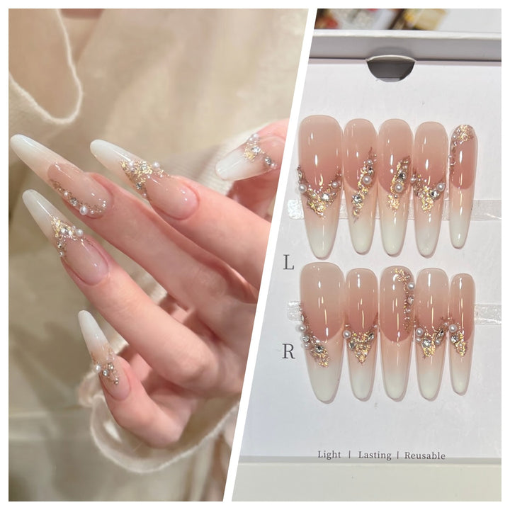 Artistic Stiletto Press-On Nail Set with Charming Patterns Kalsten