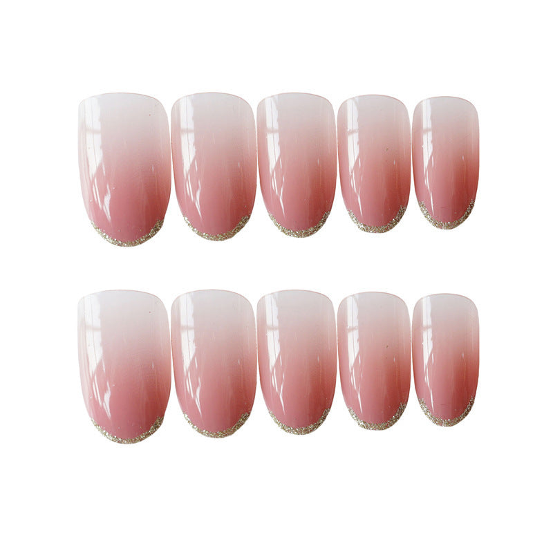 Glossy French Tip Press-On Nails Set Kalsten