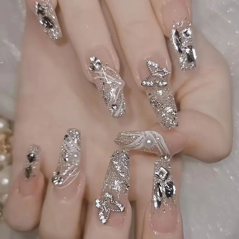 Glamorous 3D Rhinestone Nail Art Extensions Kalsten