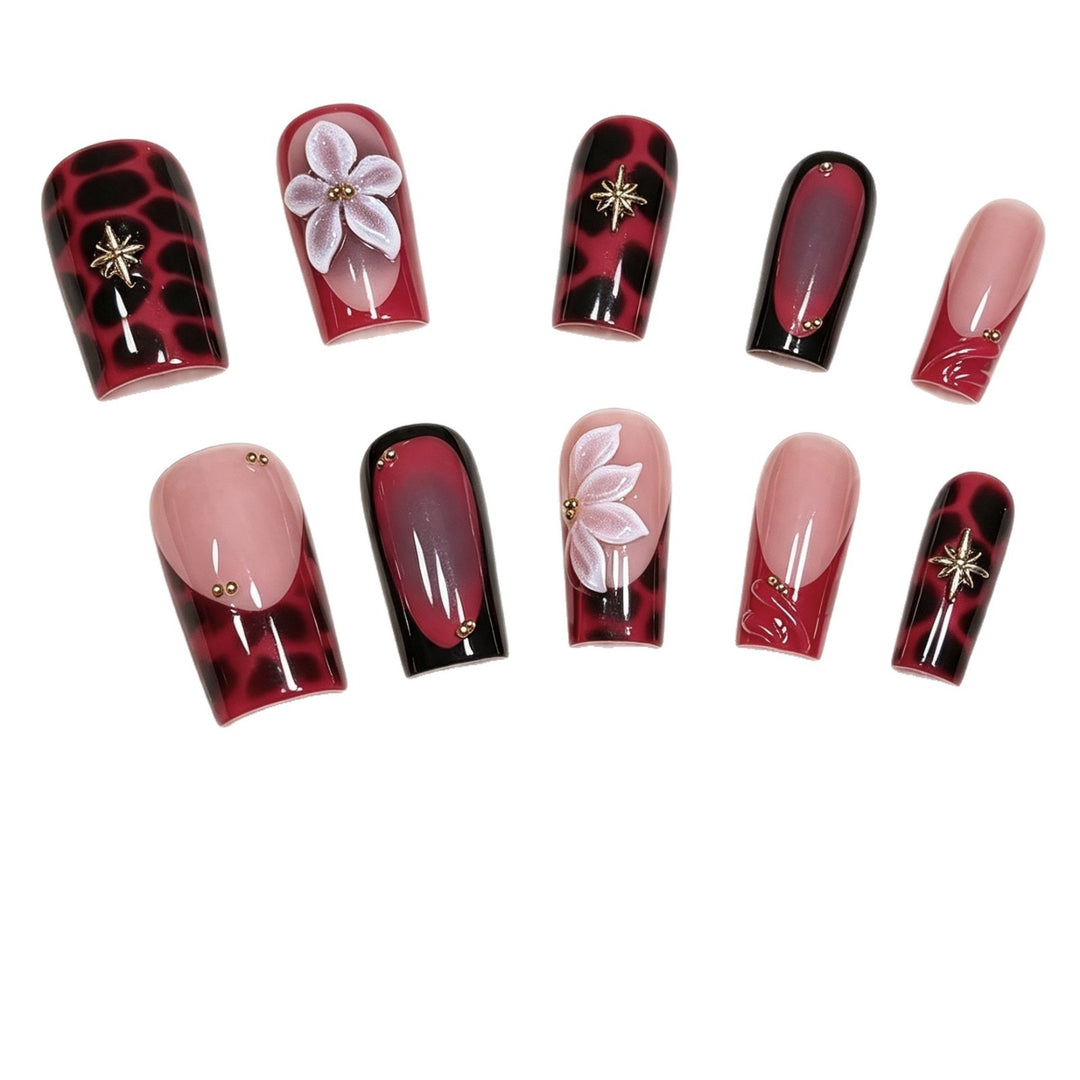 Artistic Floral Press-On Nail Set Kalsten