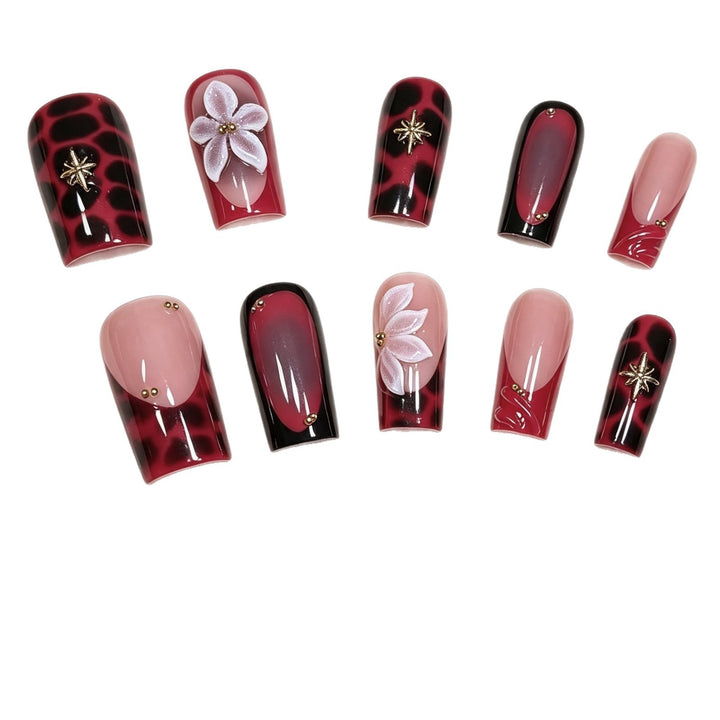 Artistic Floral Press-On Nail Set Kalsten