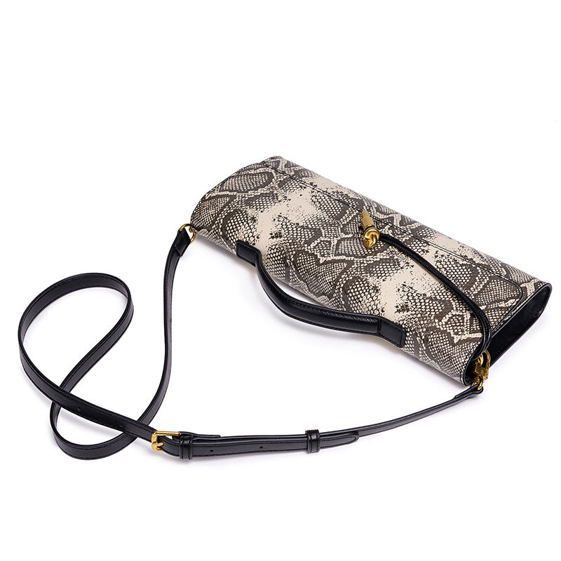 Elegant Textured Snakeskin Evening Clutch Kalsten