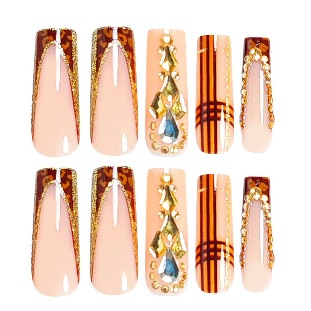 Decorative Stiletto Nail Art Tips with Gems Kalsten