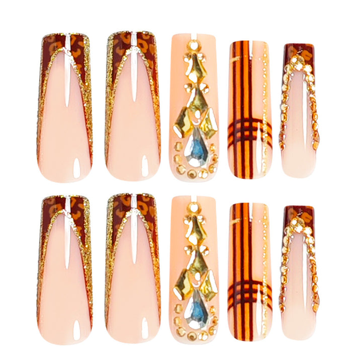Decorative Stiletto Nail Art Tips with Gems Kalsten