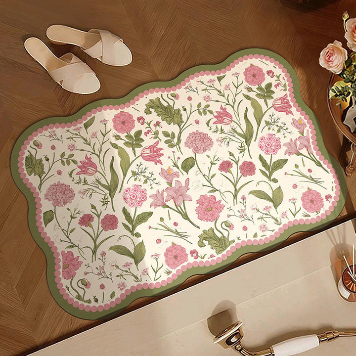Floral Patterned Area Mat
