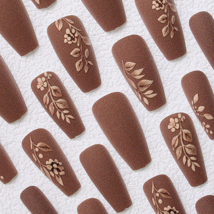 Elegant Floral Matte Press-On Nails Kalsten