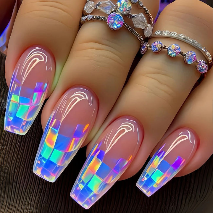 Iridescent Acrylic Nail Enhancements Kalsten