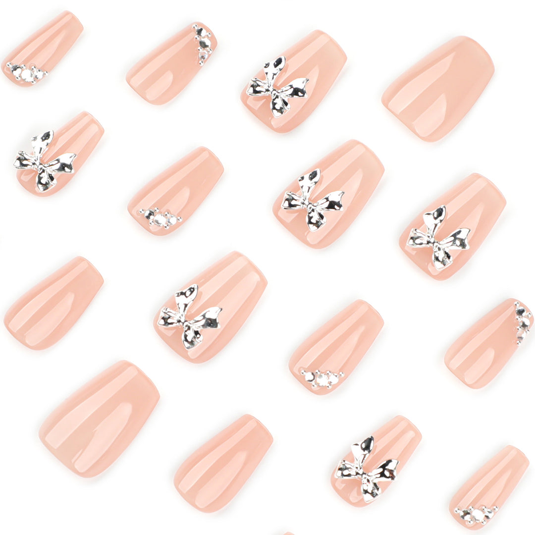 Artful Nail Extensions with Shiny Accents Kalsten