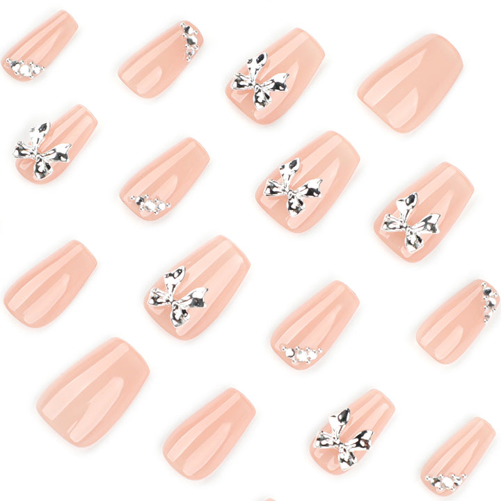 Artful Nail Extensions with Shiny Accents Kalsten