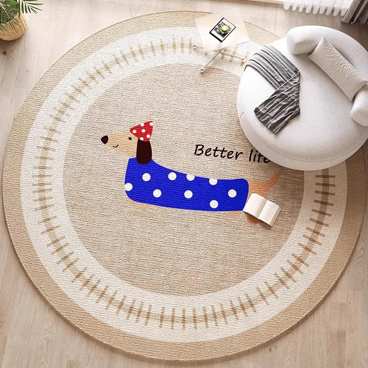 Decorative Dog-Themed Area Rug for Home Decor