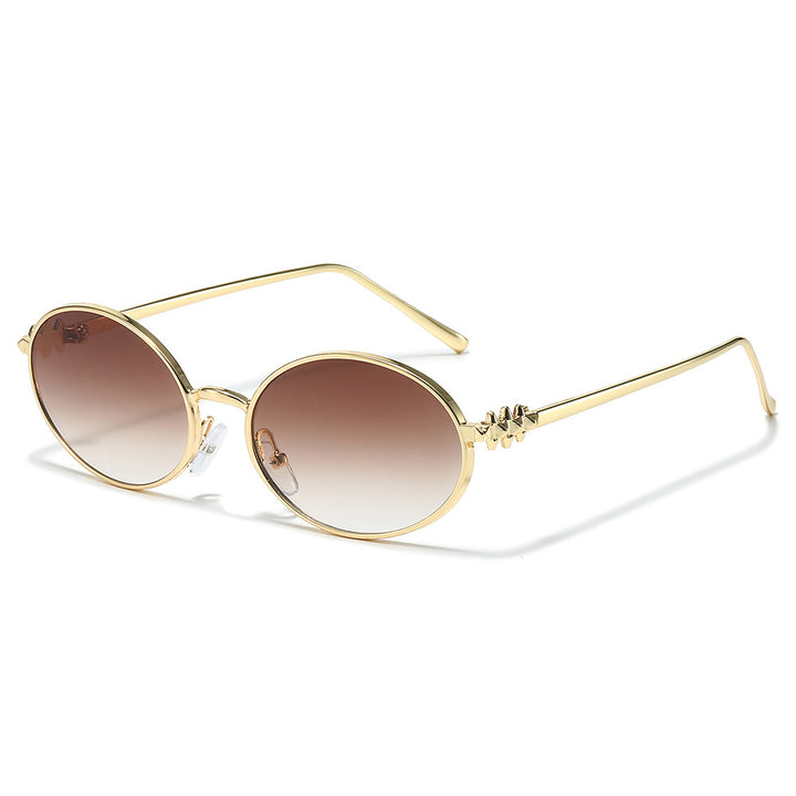 Chic Oval Frame Sunglasses with Decorative Accents Kalsten