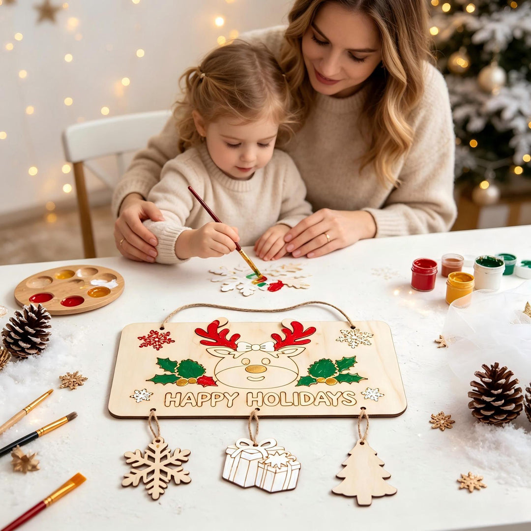 Wood Christmas decoration sign