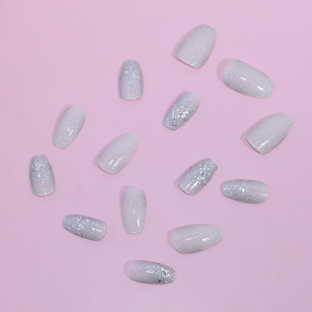 Glitter-Dusted Long Stiletto Press-On Nails Kalsten