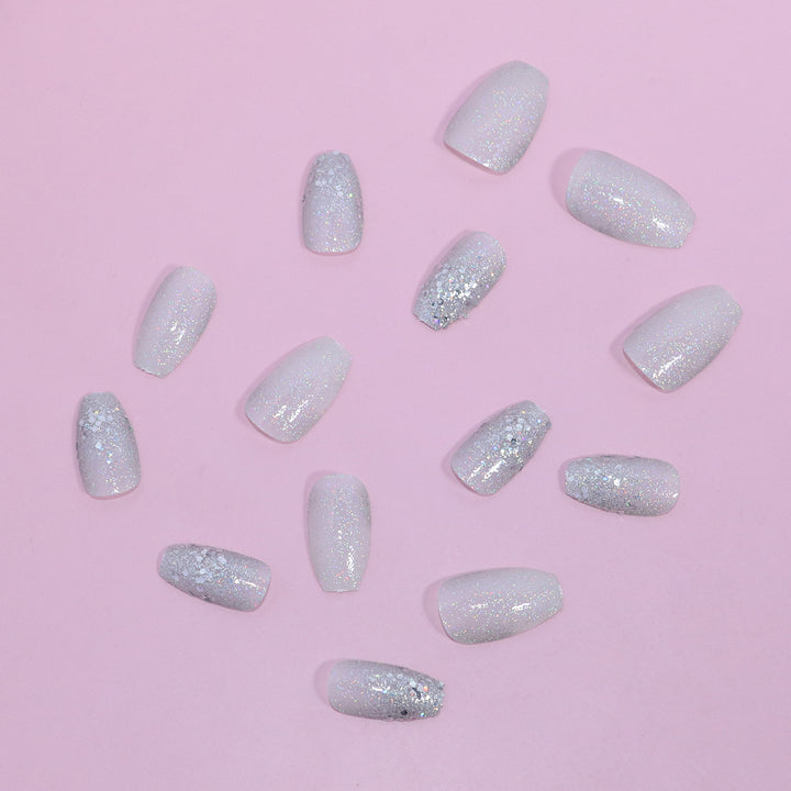 Glitter-Dusted Long Stiletto Press-On Nails Kalsten