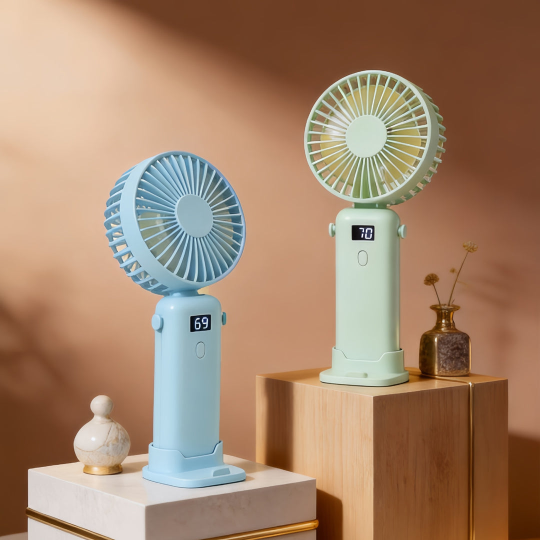 Ladies Portable USB Fan with Digital Speed Display Kalsten