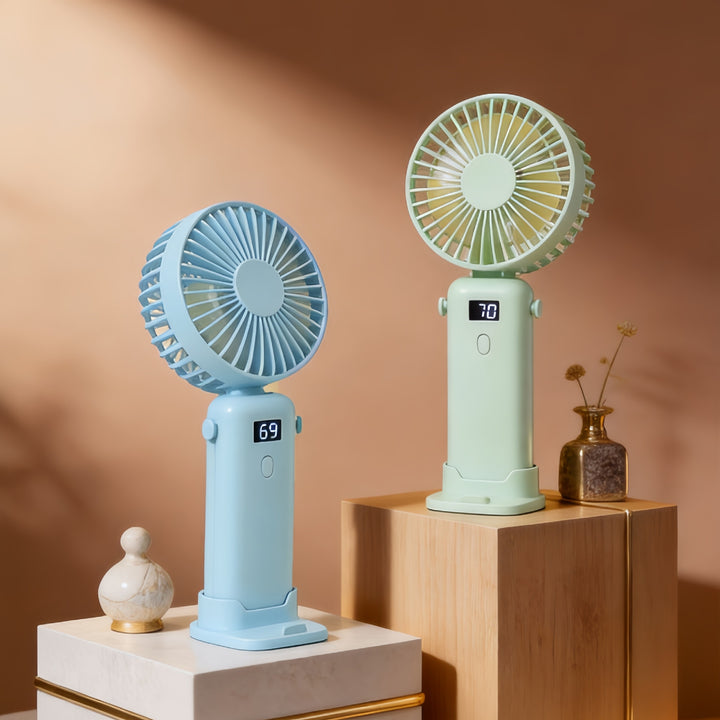 Ladies Portable USB Fan with Digital Speed Display Kalsten