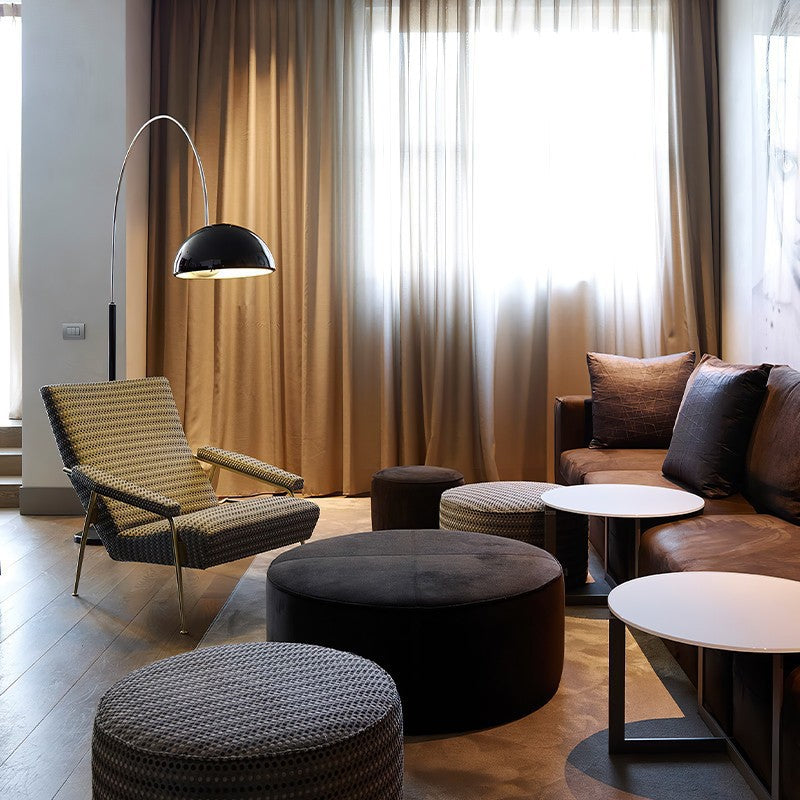 Arc Floor Lamp with Adjustable Height and Elegant Shade